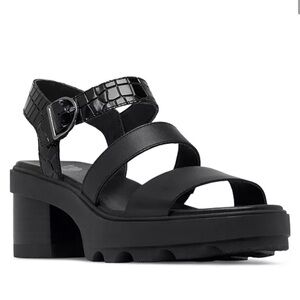 Sorel Joanie Black Ankle Strap Heel Sandals BRAND NEW WITH BOX